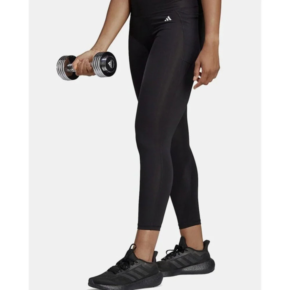 Adidas Aerotek Optime Stash Pocket High Rise 7/8 Black  Leggings 2XL/P - Picture 5 of 9